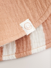 Rust Brown Stripe 100% Cotton Baby Legionnaire Hat (0mths-2yrs) - Image 4 of 4