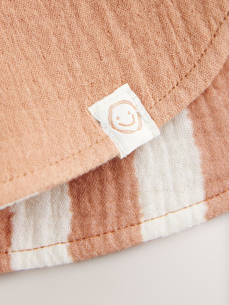 Rust Brown Stripe 100% Cotton Baby Legionnaire Hat (0mths-2yrs) - Image 4 of 4