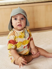 Green Dinosaur 100% Cotton Baby Legionnaire Hat (0mths-2yrs) - Image 1 of 6