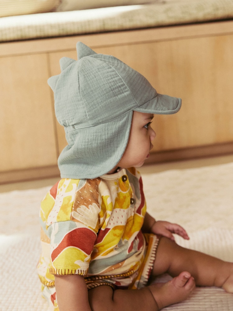 Green Dinosaur 100% Cotton Baby Legionnaire Hat (0mths-2yrs) - Image 2 of 6