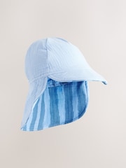 Blue Stripe 100% Cotton Baby Legionnaire Hat (0mths-2yrs) - Image 1 of 7