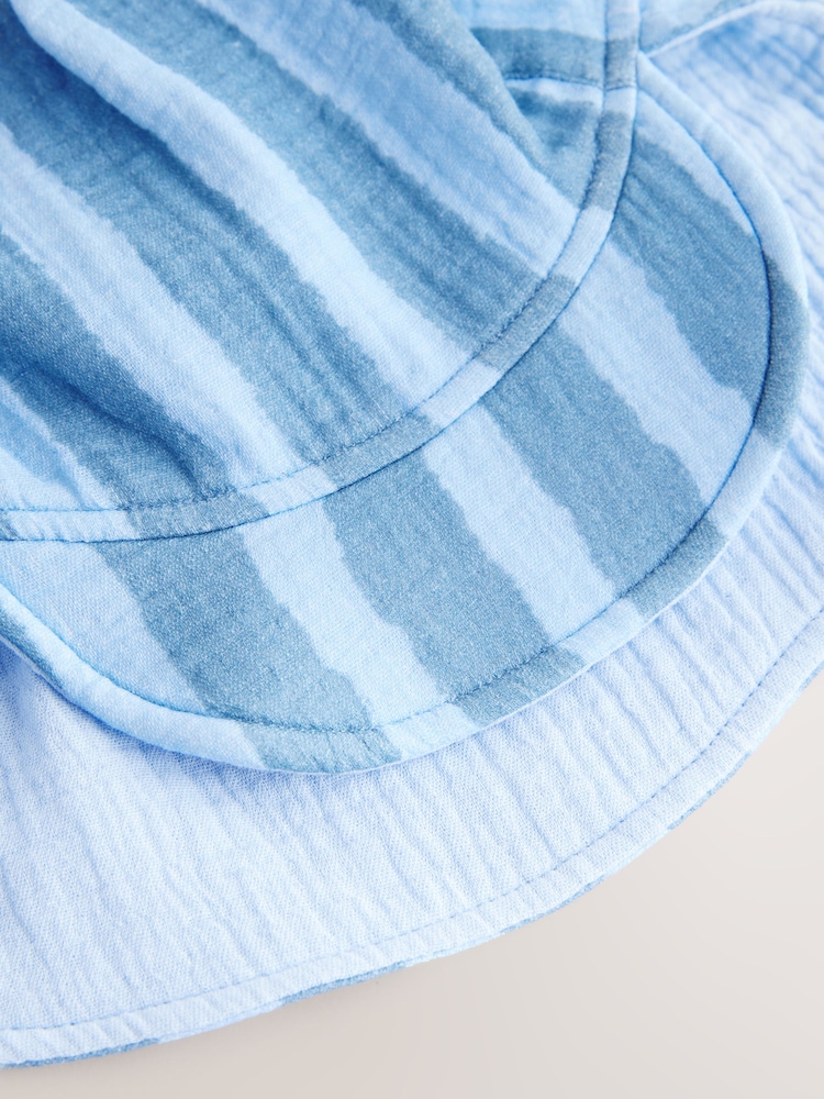 Blau gestreift - Legionärsmütze für Babys aus 100 % Baumwolle (0M.–2J.) - Image 4 of 7