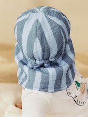 Blue Stripe 100% Cotton Baby Legionnaire Hat (0mths-2yrs) - Image 6 of 7
