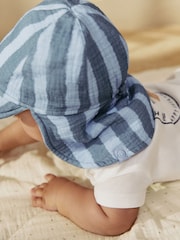 Blue Stripe 100% Cotton Baby Legionnaire Hat (0mths-2yrs) - Image 7 of 7