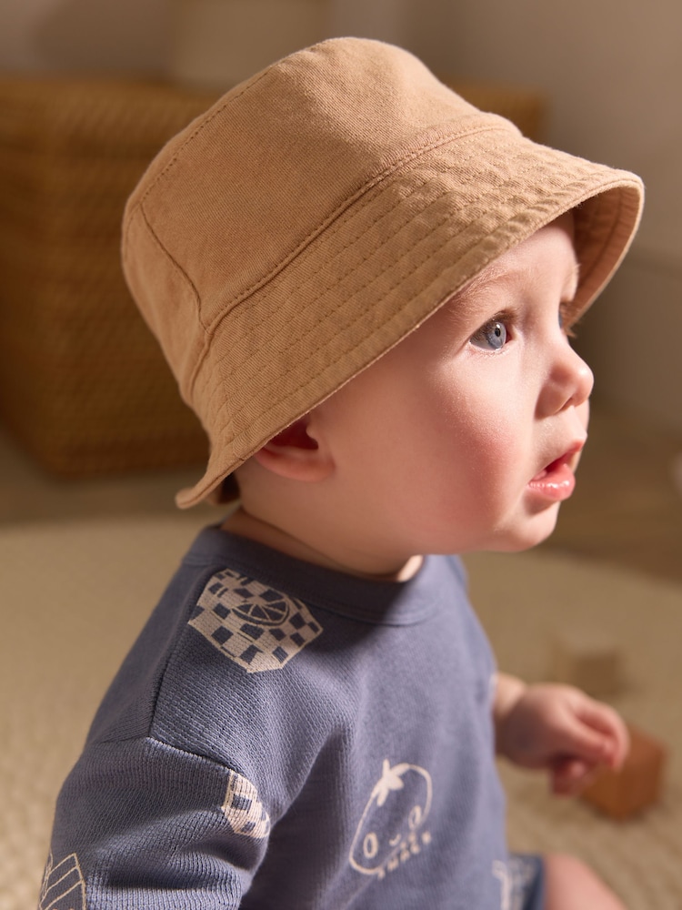 Sand 100% Cotton Baby Bucket Hat (0mths-2yrs) - Image 1 of 3