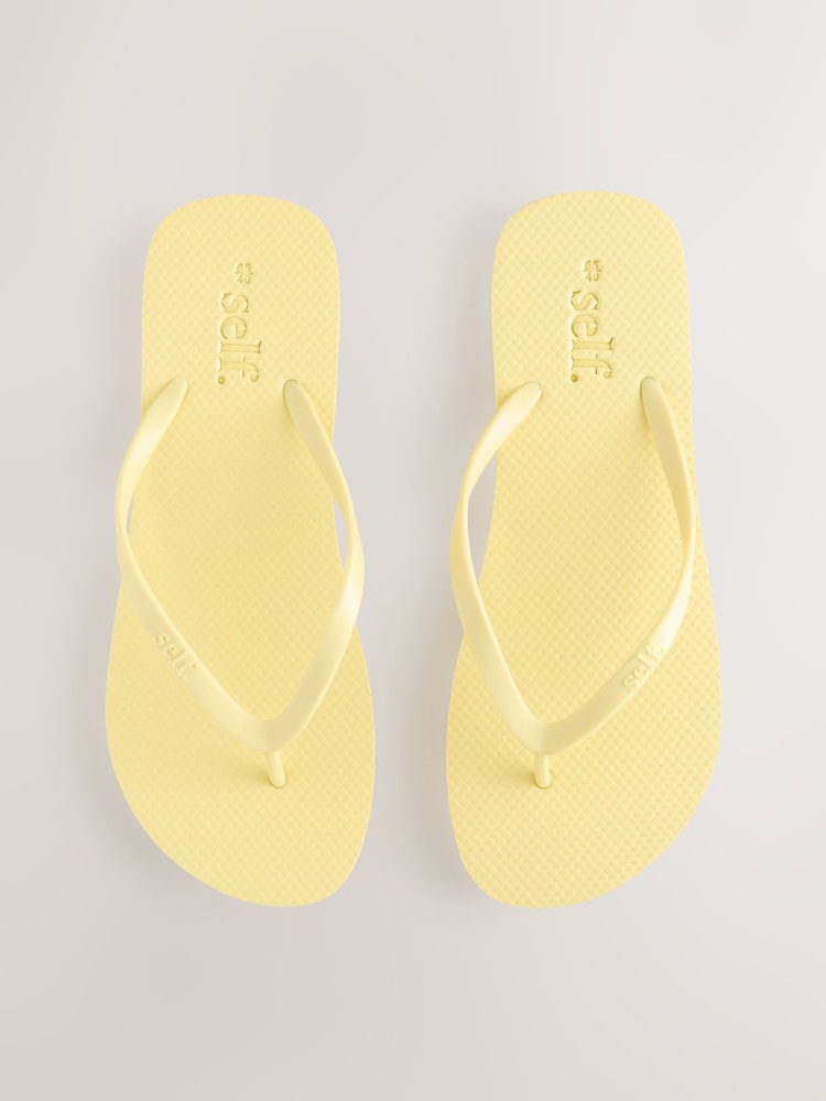 self. Yellow Self. Beach Flip Flops - Image 1 of 5