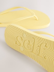 self. Yellow Self. Beach Flip Flops - Image 4 of 5