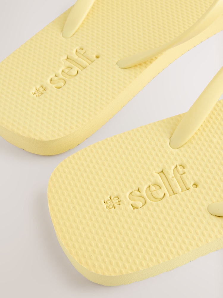 self. Yellow Self. Beach Flip Flops - Image 5 of 5