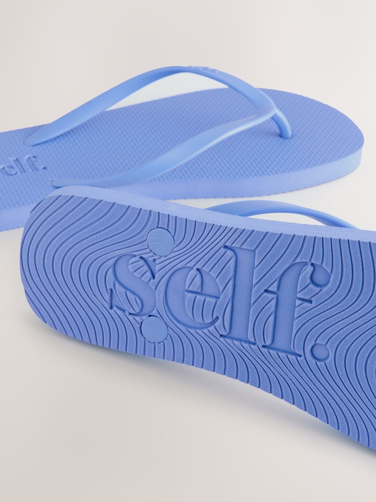 self. Blue Self. Beach Flip Flops - Image 4 of 5