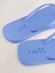 self. Blue Self. Beach Flip Flops - Image 5 of 5