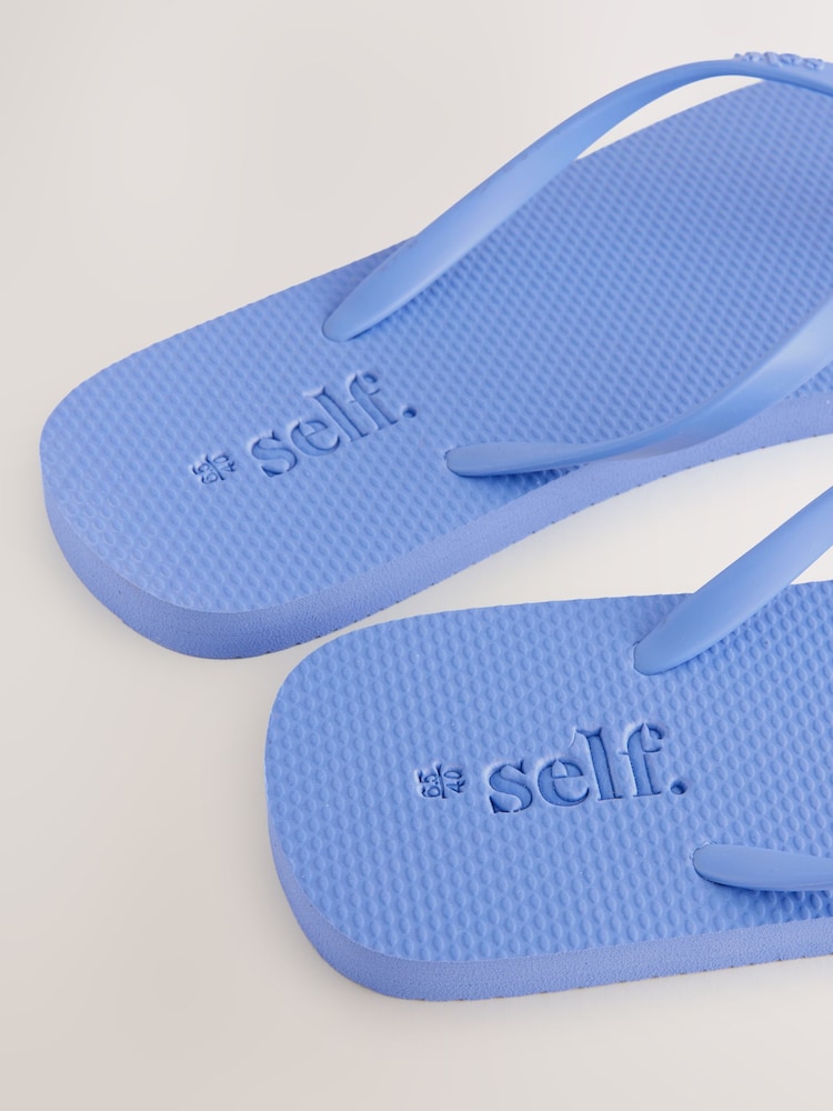 self. Blue Self. Beach Flip Flops - Image 5 of 5