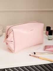 Pink Faux Leather Bow Detail Makeup Bag - Image 1 of 5