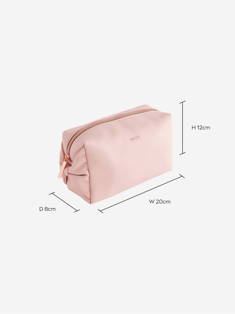 Pink Faux Leather Bow Detail Makeup Bag - Image 4 of 4