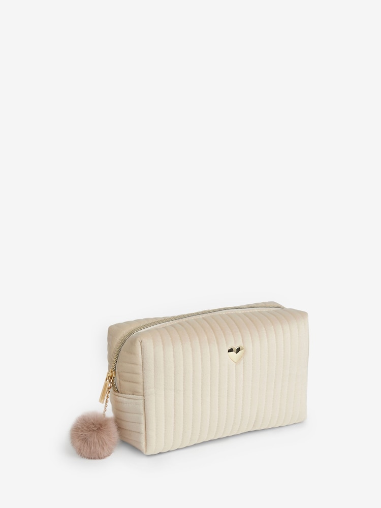 Ribbed Velvet Alphabet Makeup Bag - Image 5 of 5 Ribbed Velvet Alphabet Makeup Bag - Image 5 of 5