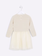 River Island Cream Girls Mesh Tutu 100% Cotton Dress - Image 2 of 4