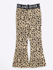 River Island Cream Girls Deep Waistband Kickflare Leggings - Image 1 of 4