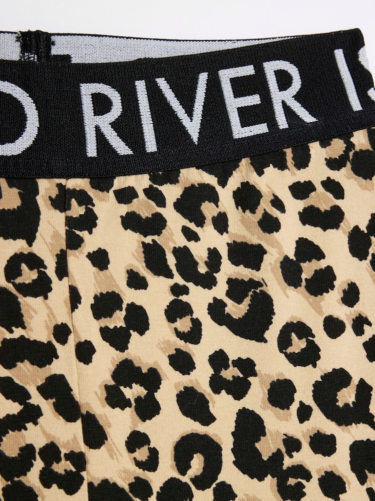 River Island Cream Girls Deep Waistband Kickflare Leggings - Image 3 of 4