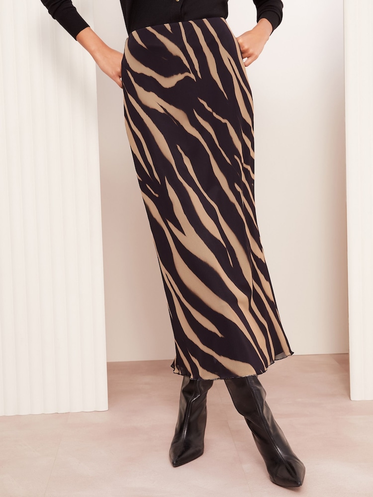 Friends Like These Monochrome Printed Mesh Maxi Skirt - Image 1 of 4