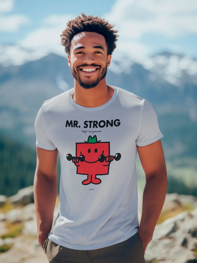 Star Editions Mr. Strong Grey 100% Cotton T-Shirt - Image 1 of 4
