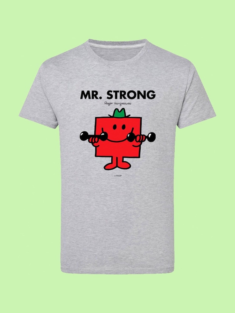 Star Editions Mr. Strong Grey 100% Cotton T-Shirt - Image 4 of 4
