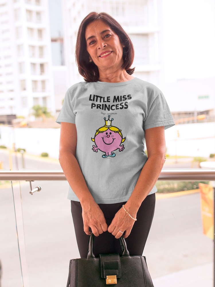 Star Editions Grey Little Miss Princess 100% Cotton T-Shirt - Image 1 of 3