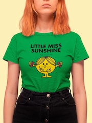 Star Editions Mr. Men Little Miss Sunshine Green 100% Cotton T-Shirt - Image 1 of 2