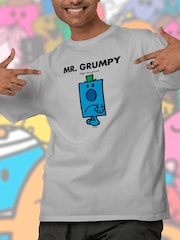 Star Editions Mr. Men Little Miss Mr. Grumpy Grey 100% Cotton T-Shirt - Image 1 of 4