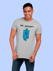 Star Editions Mr. Men Little Miss Mr. Grumpy Grey 100% Cotton T-Shirt - Image 2 of 4