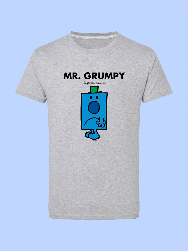 Star Editions Mr. Men Little Miss Mr. Grumpy Grey 100% Cotton T-Shirt - Image 4 of 4
