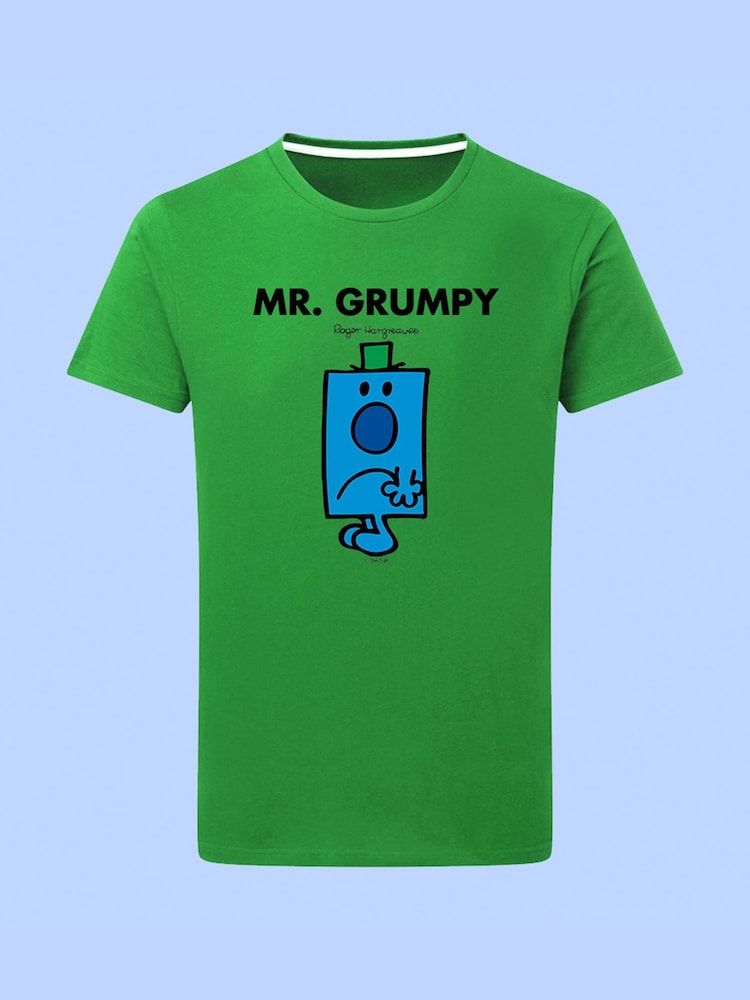 Star Editions Mr. Men Little Miss Mr. Grumpy Green 100% Cotton T-Shirt - Image 4 of 4