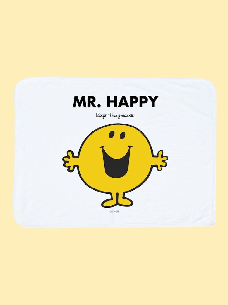 Star Editions Mr. Happy White Blanket - Image 1 of 4