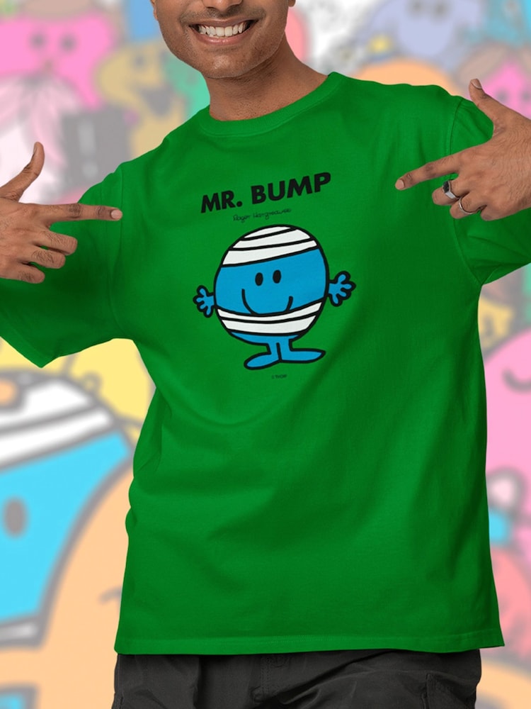 Star Editions Mr. Men Little Miss Mr. Bump Green 100% Cotton T-Shirt - Image 1 of 4