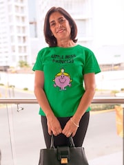 Star Editions Mr. Men Little Miss Princess Green 100% Cotton T-Shirt - Image 2 of 4