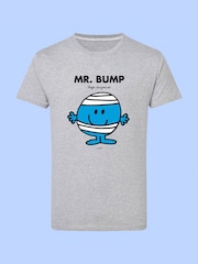 Star Editions Mr. Men Little Miss Mr. Bump Grey 100% Cotton T-Shirt - Image 4 of 4