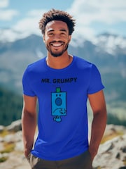 Star Editions Mr. Men Little Miss Mr. Grumpy Blue 100% Cotton T-Shirt - Image 3 of 4