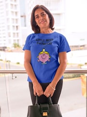 Star Editions Mr. Men Little Miss Princess Blue 100% Cotton T-Shirt - Image 3 of 4