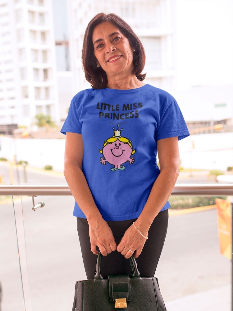 Star Editions Mr. Men Little Miss Princess Blue 100% Cotton T-Shirt - Image 3 of 4