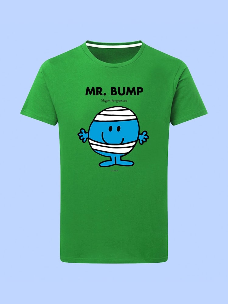 Star Editions Mr. Men Little Miss Mr. Bump Green 100% Cotton T-Shirt - Image 4 of 4