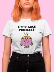 Star Editions Mr. Men Little Miss Princess 100% Cotton White T-Shirt - Image 2 of 4