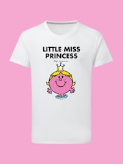 Star Editions Mr. Men Little Miss Princess 100% Cotton White T-Shirt - Image 4 of 4