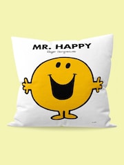 100% Cotton Mr Happy Cushion by Star Editions - Image 1 of 4