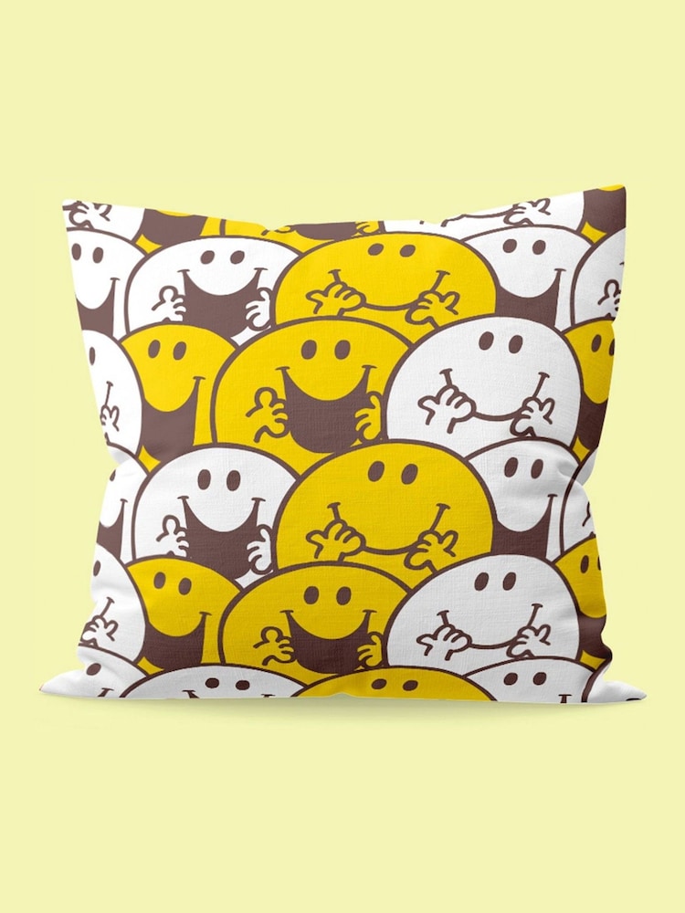 100% Cotton Mr Happy Cushion by Star Editions - Image 2 of 4