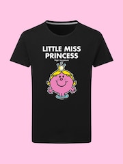 Star Editions Mr. Men Little Miss Princess 100% Cotton Black T-Shirt - Image 3 of 3