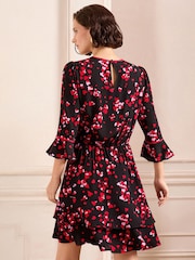 Love & Roses Red Petite Flute Sleeve Mini Dress - Image 2 of 4