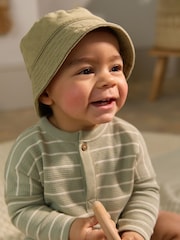 Green 100% Cotton Baby Bucket Hat (0mths-2yrs) - Image 1 of 5