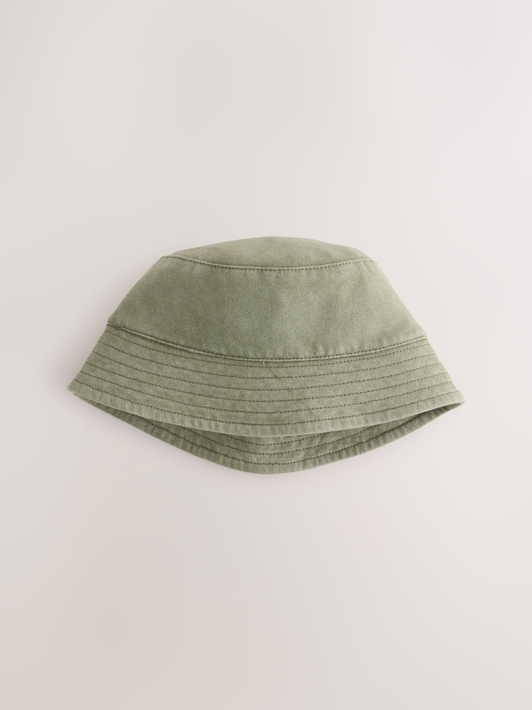 Green 100% Cotton Baby Bucket Hat (0mths-2yrs) - Image 3 of 5