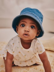 Blue Jersey 100% Cotton Baby Bucket Hat (0mths-2yrs) - Image 1 of 6