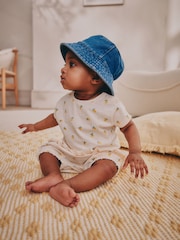 Blue Jersey 100% Cotton Baby Bucket Hat (0mths-2yrs) - Image 2 of 6