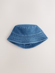 Blue Jersey 100% Cotton Baby Bucket Hat (0mths-2yrs) - Image 4 of 6