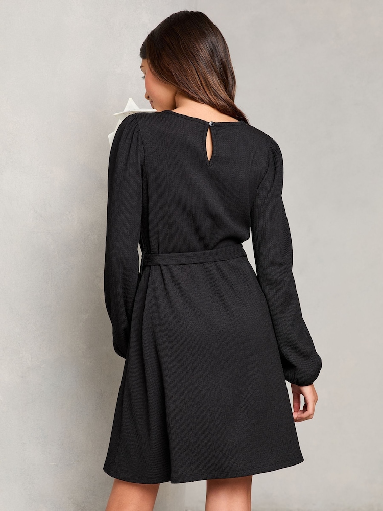 Lipsy Black Jersey Bow Detail Dress (5-16yrs) (5-16yrs) - Image 2 of 4